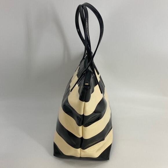 Kate Spade black and cream striped large tote (ASIS) - Picture 8 of 16